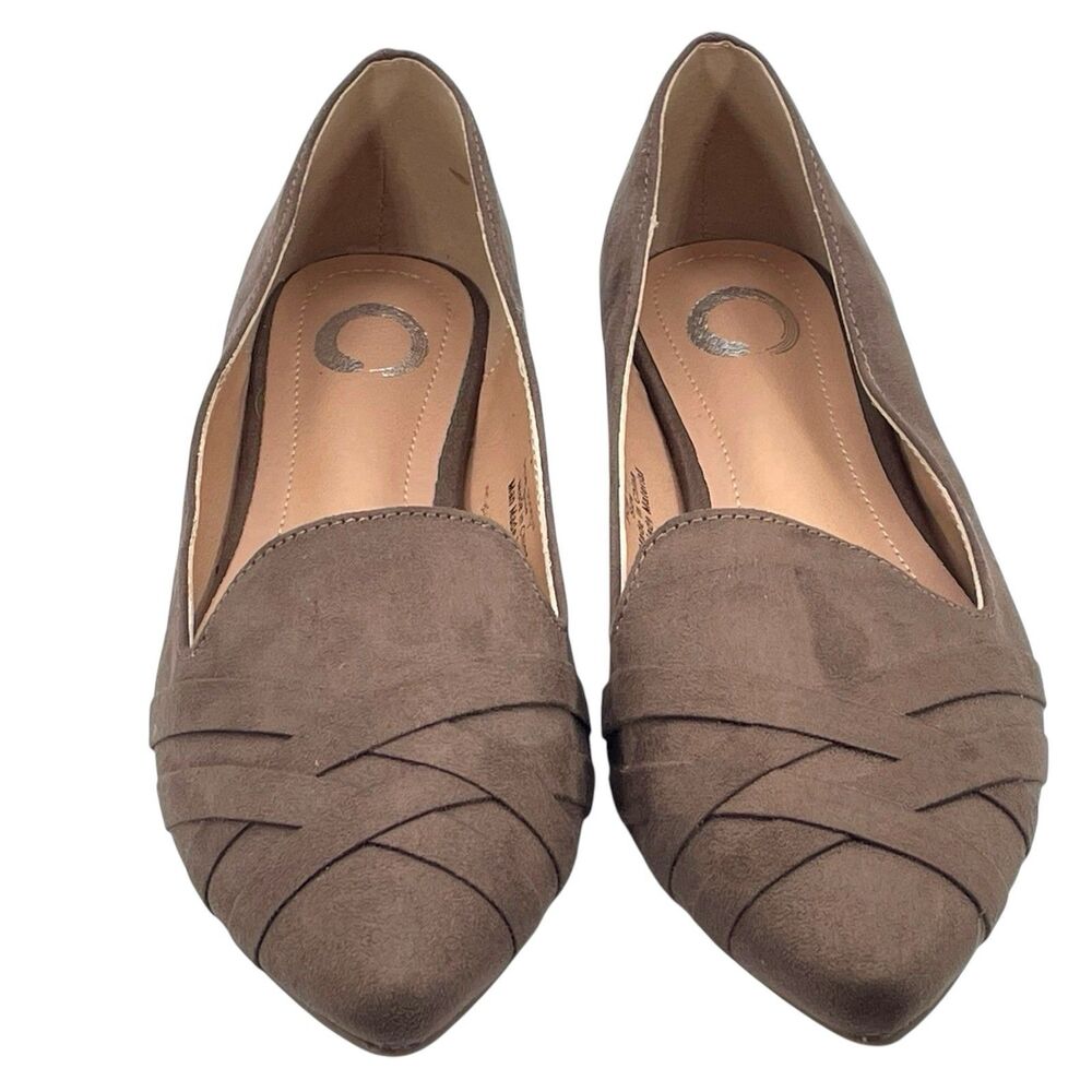 Women’s Brown Pointed Toe Woven Detail Flats Size 7 - Picture 3 of 8